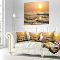 Designart tipični Izlazak sunca sa mirnim talasima - jastuk za bacanje morskog pejzaža-18x18