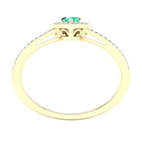 Imperial dragi kamen 10k žuto zlato okrugli rez smaragd CT TW dijamant oblik srca Halo ženski prsten