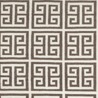 Dhurrie Valentina Geometrijska prostirka vunene vune, smeđa Ivory, 8 '10'