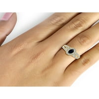 JewelersClub Sapphire Prsten Birthstone Nakit-0. Carat Sapphire 14k pozlaćeni srebrni prsten nakit sa bijelim