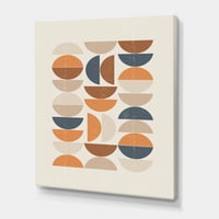 Designart 'apstraktni mjesec i Sunce u narandžastoj i plavoj boji' moderni platneni zidni umjetnički Print
