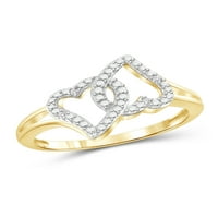 JewelersClub 14k pozlaćeni srebrni naglasak bijeli dijamantski otvoreni prsten za žene