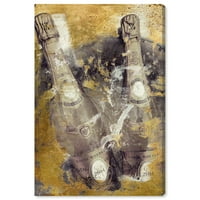 Wynwood Studio Drinks and Spirits Wall Art Canvas Prints' Cristal D'or ' Champagne-Gold, White