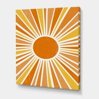 Designart 'Minimalne Svijetle Sjajne Narandžaste Sunčeve Zrake I' Moderni Platneni Zidni Umjetnički Print