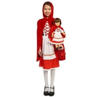 Crveni kapuljač klasični Dječiji kostim sa odgovarajućim kostimom lutke