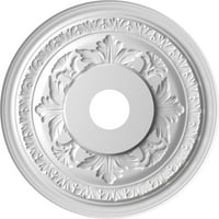 Ekena Millwork 19 od 1 2 ID 1 P Baltimore Termoformirani PVC stropni medaljon , univerzalna metalna magla