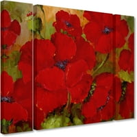 Zaštitni znak likovne umjetnosti Poppies platno art by rio tri set panela