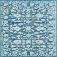 Jedinstveni loom cvjetni boston prostirke Blue Sloy 4 '1 6' 1 Pravokutnik cvjetni tradicionalni savršen za dnevnu sobu za krevet