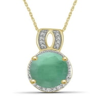 Zlatariclub Carat T. G. W. smaragd i naglasak bijeli dijamant 14k zlato preko srebrnog privjeska
