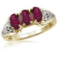 JewelersClub Ruby Prsten Birthstone Nakit-1. Karat Ruby 14k pozlaćeni srebrni prsten Nakit-prstenovi od dragog