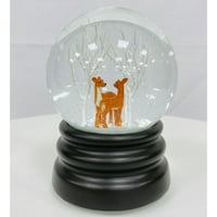 Ashfield & Harkness Deer and Tree Decorative snow Globe with Wind Up Music box