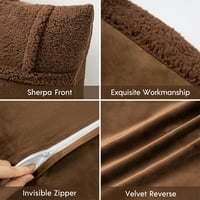 Phantoscope Soft Fluffy Sherpa serija jastuk za bacanje sa umetkom Fau Fur dekorativni jastuk, braon,, pakovanje