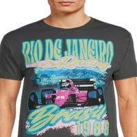 Motorna Sportska Muška trkačka grafička majica sa kratkim rukavima, veličine S-XL