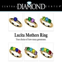 Nana Lucita odrasle ženske majke prsten 1-Kamenje u 10k žutom zlatu, poklon za Majčin dan - veličina Stone6