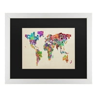 Zaštitni znak likovne umjetnosti 'tipografija Karta Svijeta II' platnena Umjetnost Michaela Tompsetta
