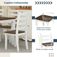 60 6-dijelni stol za blagovaonicu, Setovi za trpezarijski stol sa ergonomskim dizajniranim stolicama i klupom