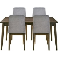 Hanover Portland 5-dijelni trpezarijski Set sa pravougaonim stolom i tapaciranim bočnim stolicama