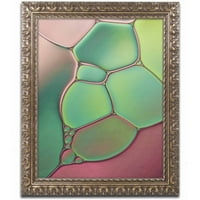 Zaštitni znak Likovna umjetnost 'vitraž V' platnena Umjetnost Cora Niele, Zlatni okićeni okvir