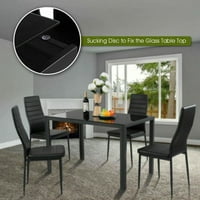 Kuhinjski trpezarijski stol Set Glass Metalni namještaj crni