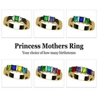 Nana princeza channel Set za odrasle ženske majke prsten 1-kamen, Majčin dan 10k žuti kamen veličine 4
