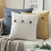 Phantoscope dekorativni set jastuka, Meki somot prugasti baršun i trostruki gumbi serija pamučne mješavine,