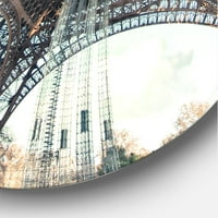 Designart 'Street View of Paris Eiffelov toranj' moderni zidni sat