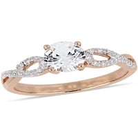 Carat T. G. W. stvorio bijeli safir i karat T. W Diamond 10kt Rose Gold Infinity zaručnički prsten