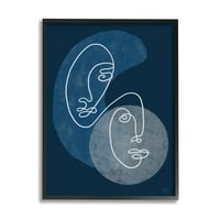 Stupell Indtries Two Faces Line Abstraction Groovy Deep Blue Shapes, 20, dizajn by Birch&Ink