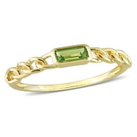 Carat t.g.w. Octagon-Cut Peridot 10KT Žuti zlatni ovalni link solitaire prsten