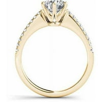 1-karatni T. W. dijamantski klasični zaručnički prsten od 14kt žutog zlata