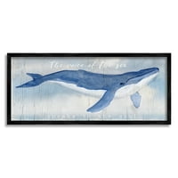 Stupell Industries glas mora inspirativni okean Lover Whale citat grafička Umjetnost Crni uokvireni umjetnički
