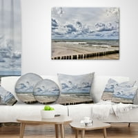 Designart olujno Vrijeme u Hiddensee moru - jastuk za bacanje morskog pejzaža-18x18