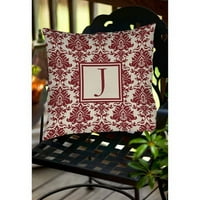 Thumbprintz Damask monogram Dekorativni jastuk, Crimson