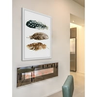 Marmont Hill Horizontal Feathers by Shayna Pitch Framered Painting Print