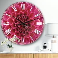 Designart' tamno ružičasto apstraktne latice cvijeća ' tradicionalni zidni sat
