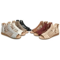Journee Kolekcija Ženske Delilah Tru Comfort Foam Gladiator Klinaste Sandale
