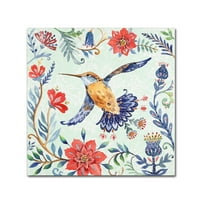 Zaštitni znak likovne umjetnosti 'ptice i cvijeće I' platno Art Irina Trzaskos Studio
