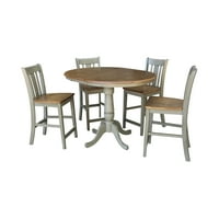Međunarodni pojmovi 36 okrugli produžni trpezarijski stol sa stolicama San Remo Counter High - set