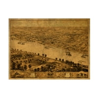 Crveni atlas dizajnirani 'Jefferson City Mo 1869' Canvas Art