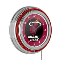 Miami Heat NBA Hromirani Neonski sat sa dvostrukim prstenom