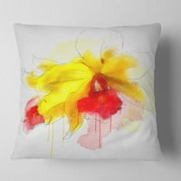 Designart žuti cvijet irisa sa crvenim prskanjem - cvjetni jastuk-18x18