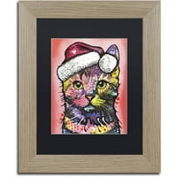 Zaštitni znak Likovna umjetnost' Božićna mačka ' platnena Umjetnost Dean Russo, crni mat, okvir od breze