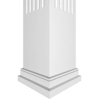 Ekena Millwork 8 W 10'H Craftsman klasični kvadratni ne-Konusni, Kanelirani PVC stub komplet, Prerijski kapital