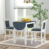 35.4 l 3-komade za trpezarijski stol za trpezarije za 2, kuhinjski trpezarijski stol sa padom listom, drveni