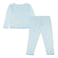 Jellifish Kids Girls Daisy Print rebrasti gornji dio i hlače pidžama Set, 2 komada, veličine 4-16